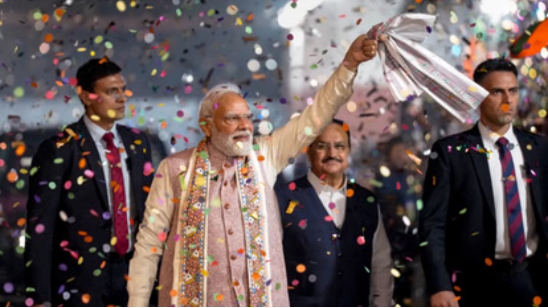 बिहार विधानसभा चुनाव; NDA को जनादेश, भाजपा मुख्यालय से बोले पीएम मोदी- बिहार की जनता ने गर्दा उड़ा दिया