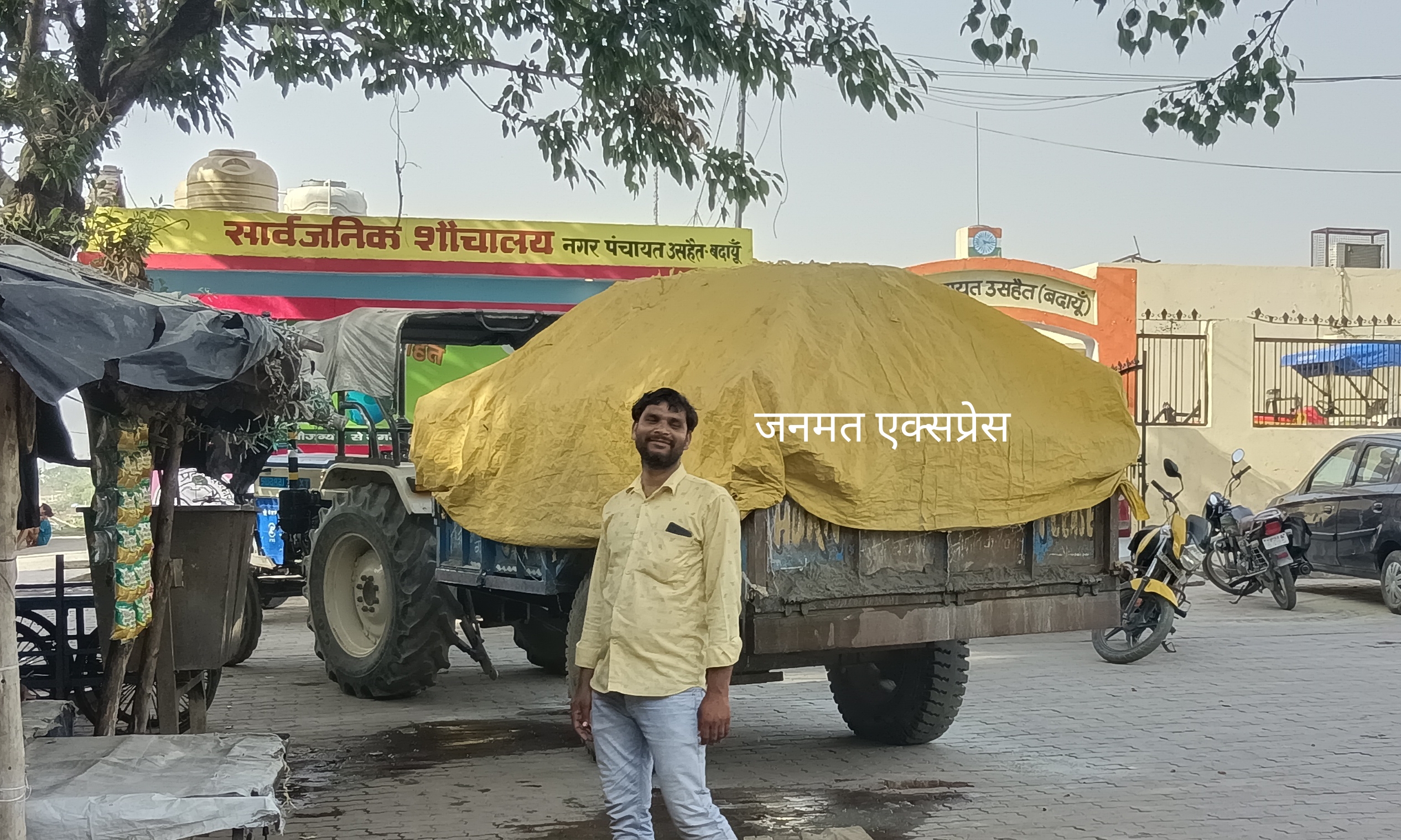 जनमत एक्सप्रेस की खबर का असर, उसहैत पुलिस ने ओवरलोड ट्रैक्टर-ट्रॉली पकड़ी