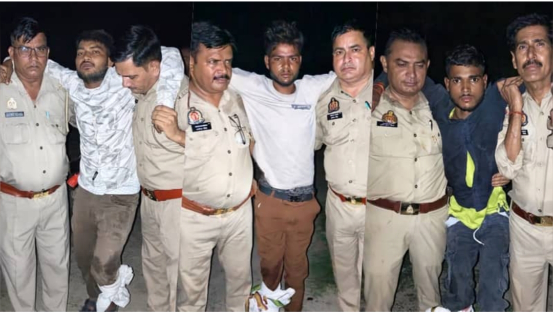 बदायूं में मुठभेड़ में तीन बदमाश पकड़े; तीनों के पैर में लगी गोली, एक सिपाही भी घायल